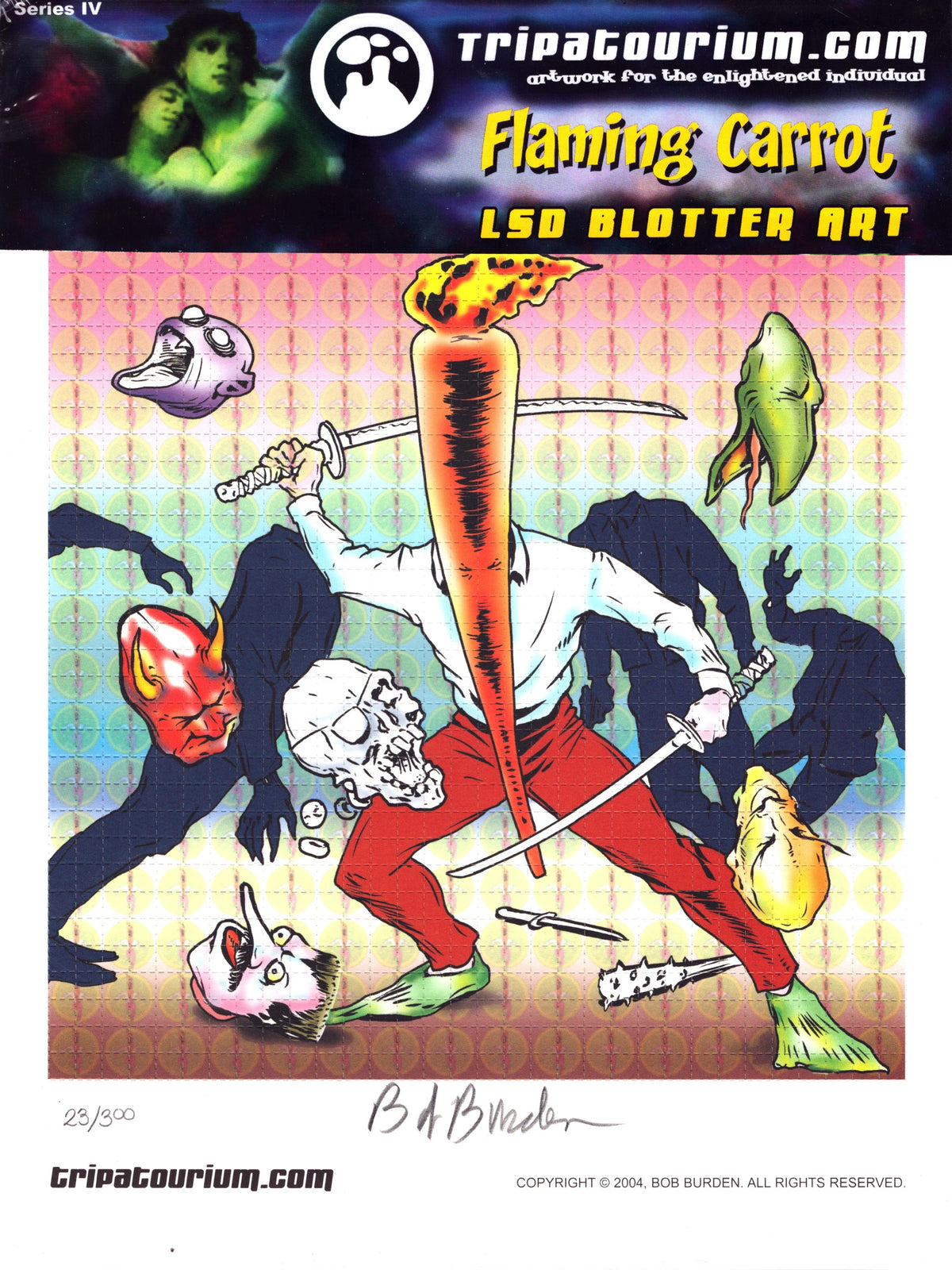 Flaming Carrot Blotter Art by Bob Burden (signed)