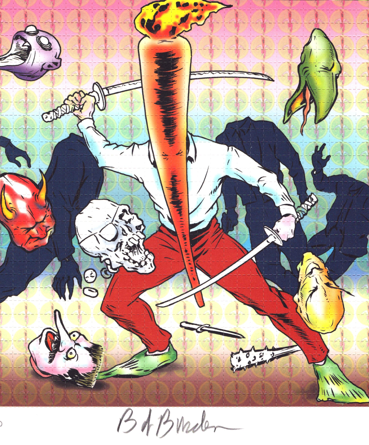 Flaming Carrot Blotter Art by Bob Burden (signed)
