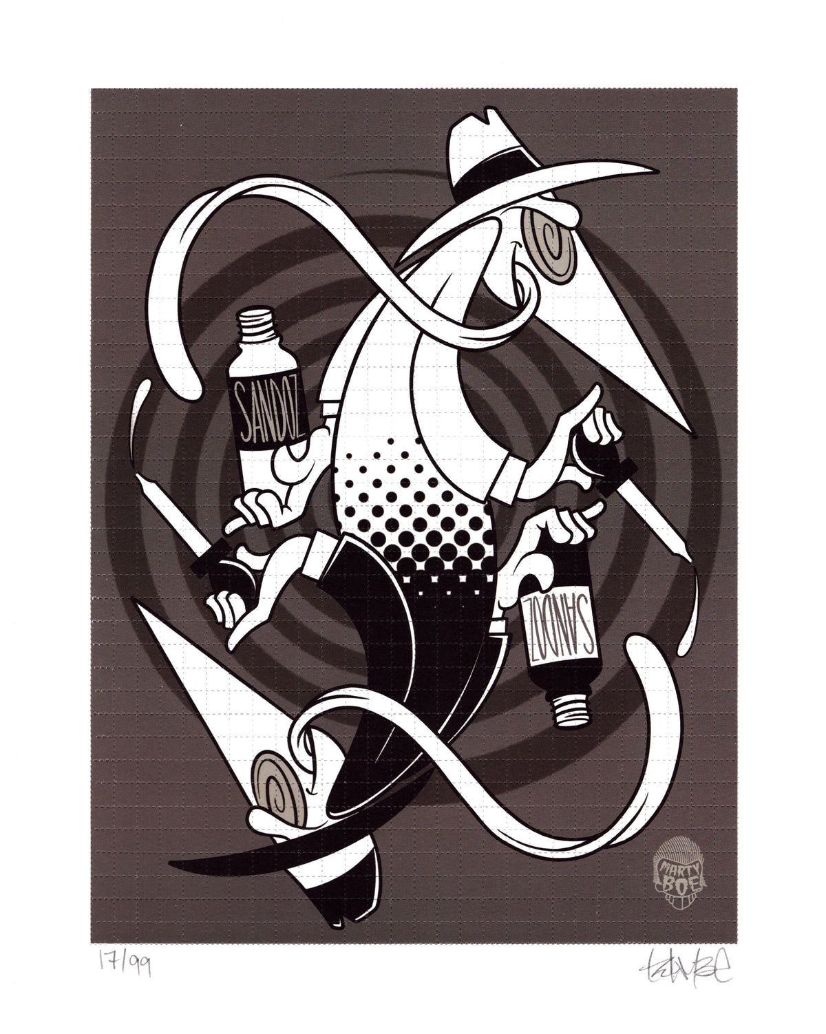 Spy vs Spy Blotter Art by Robert Marty Boe (signed)