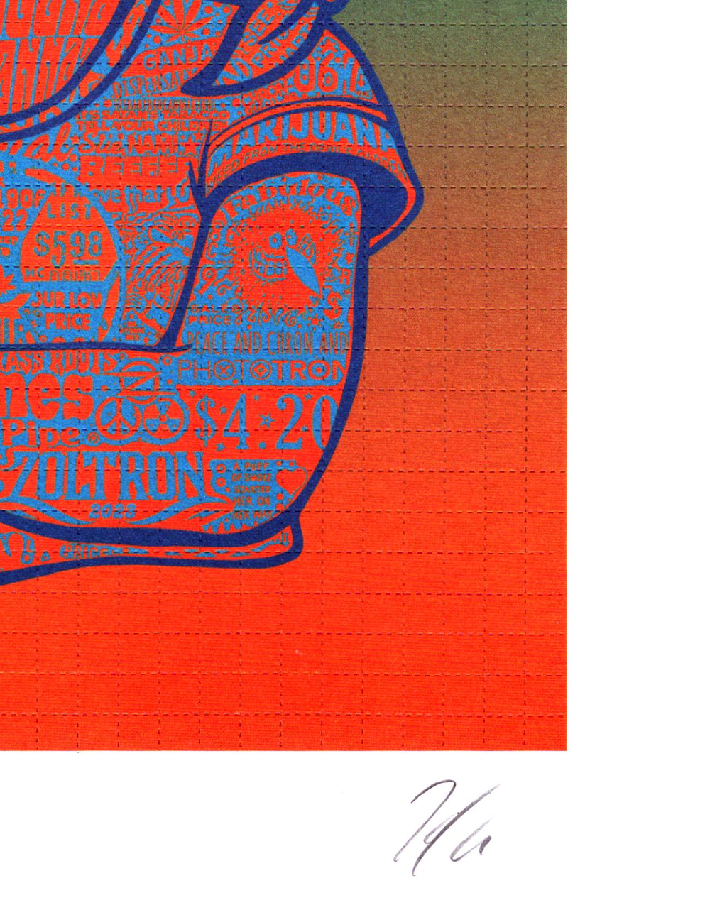 Sue Nami Goes to Haight Street Blotter Art by Zoltron (signed)