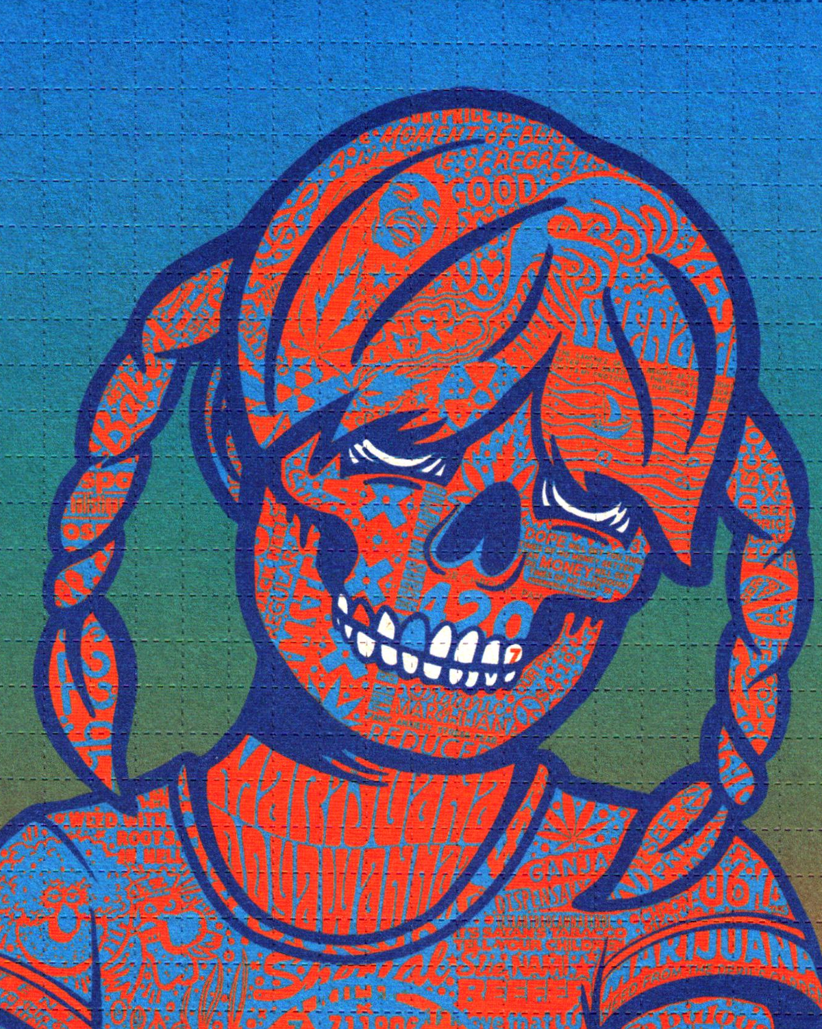 Sue Nami Goes to Haight Street Blotter Art by Zoltron (signed)