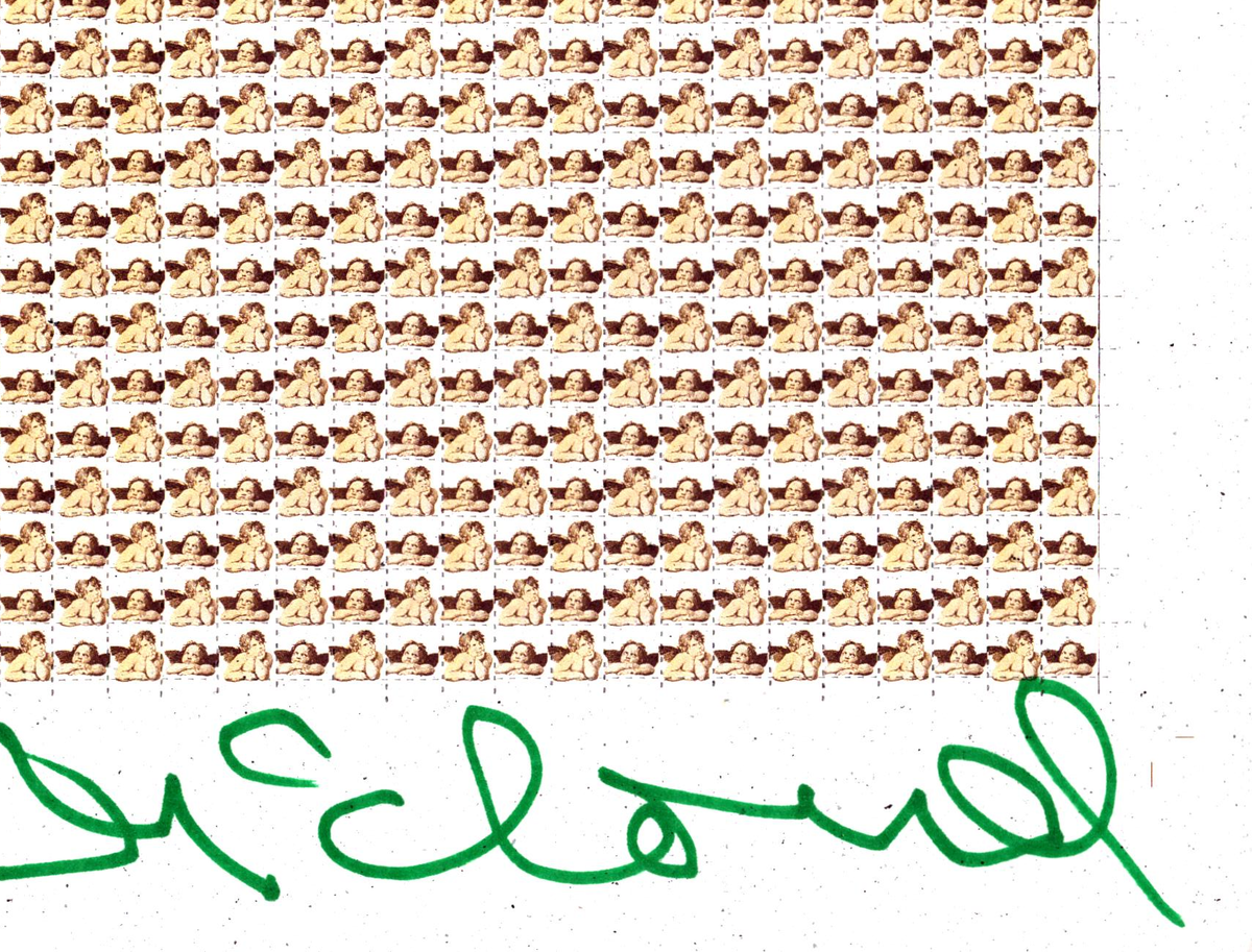 Cherubs Blotter Art by Mark McCloud (signed)