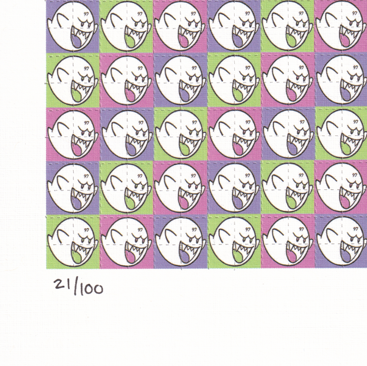 97 Ghosts Blotter Art (signed)