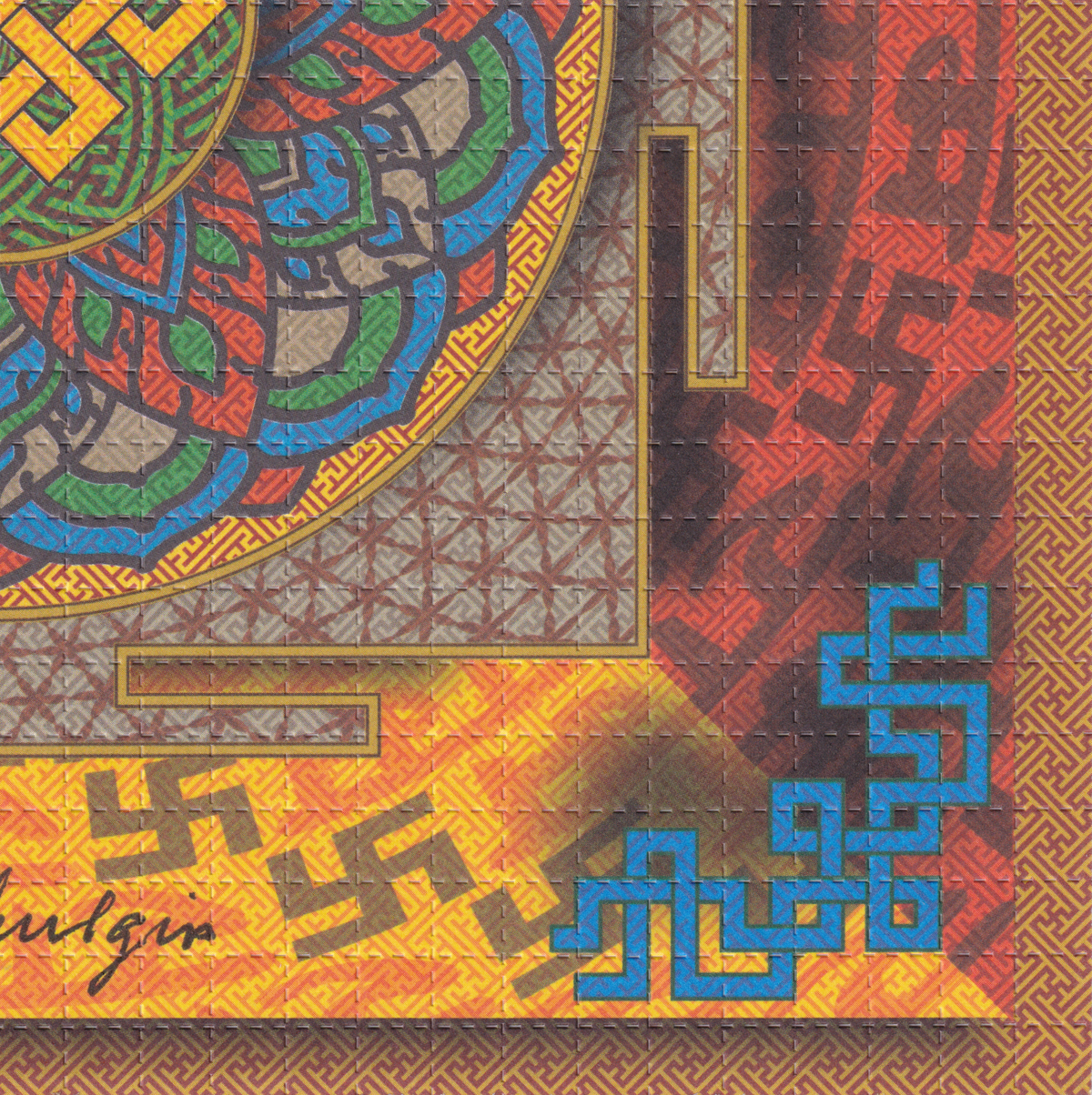 Tibet Blotter Art signed by Ann Shulgin