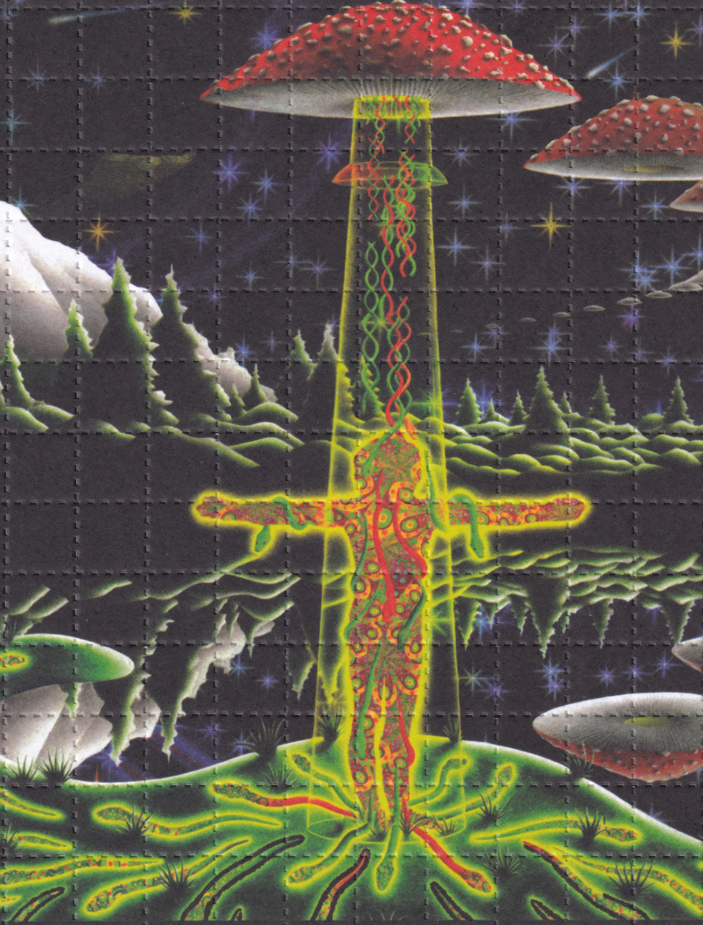 "Contact" Blotter Art by Ciaran Shaman