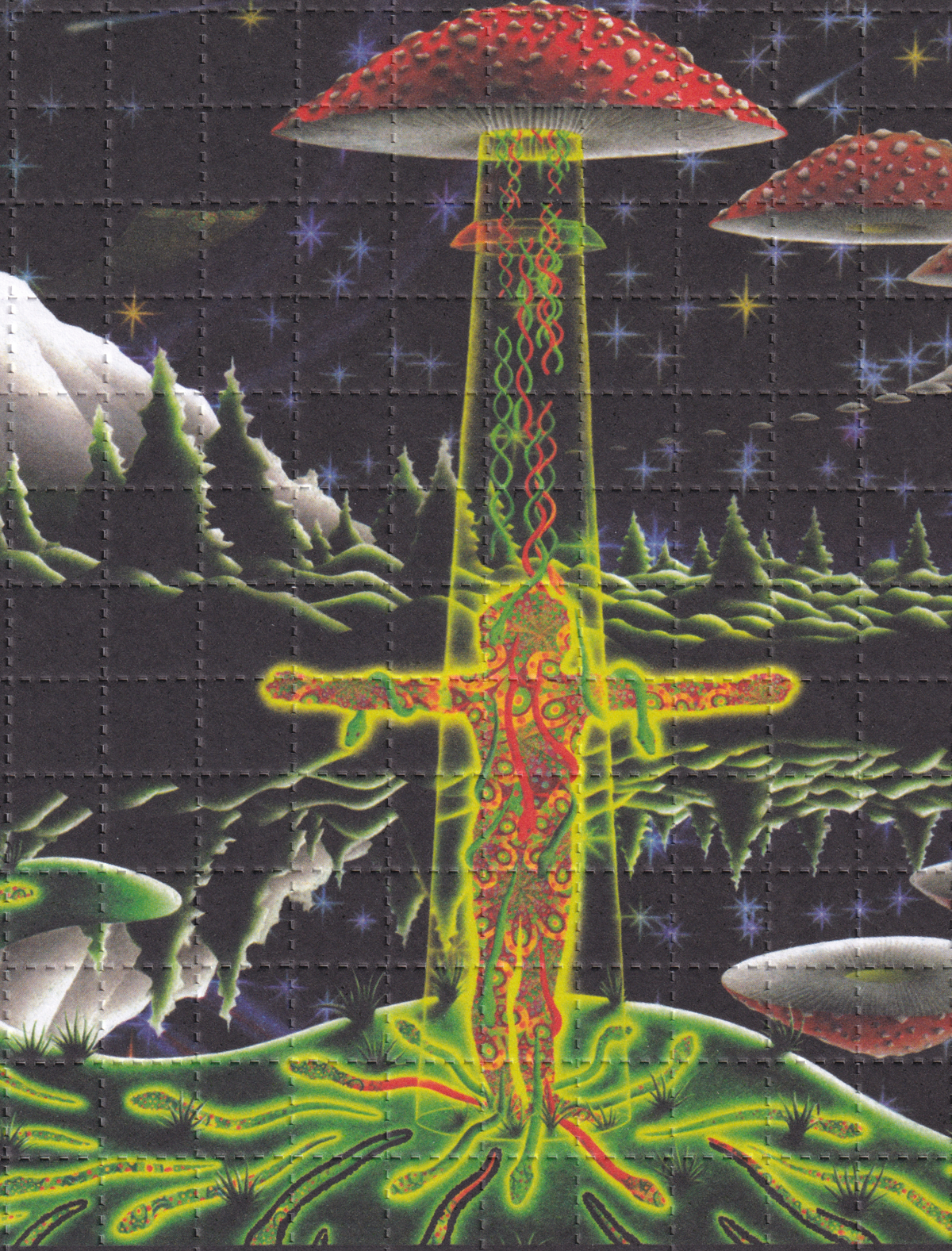 "Contact" Blotter Art by Ciaran Shaman