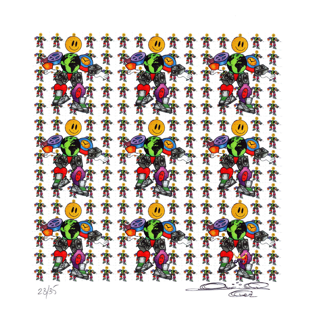 Pezman 9 Panel Blotter Art by Pez (signed)