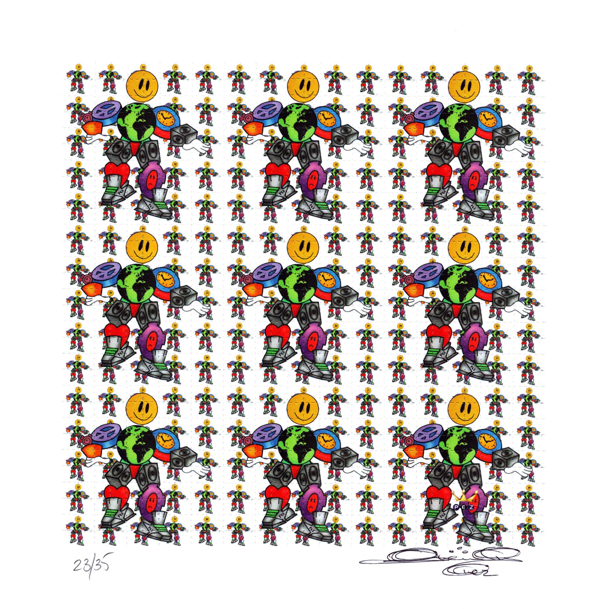 Pezman 9 Panel Blotter Art by Pez (signed)