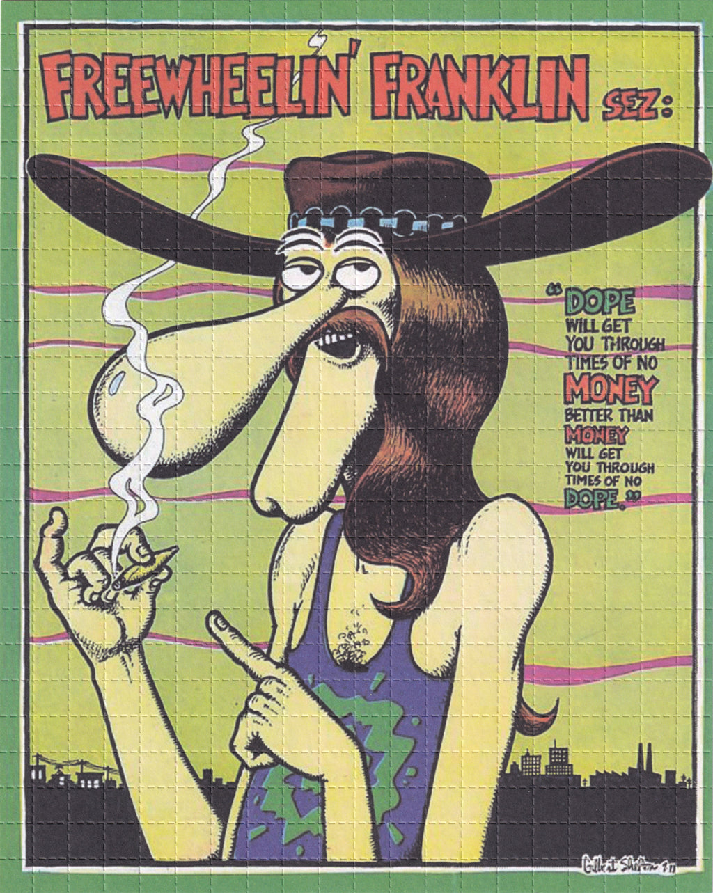 Free Wheelin Franklin Blotter Art