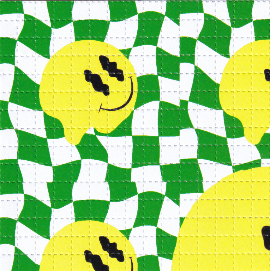 Melty Smiley Green Blotter Art