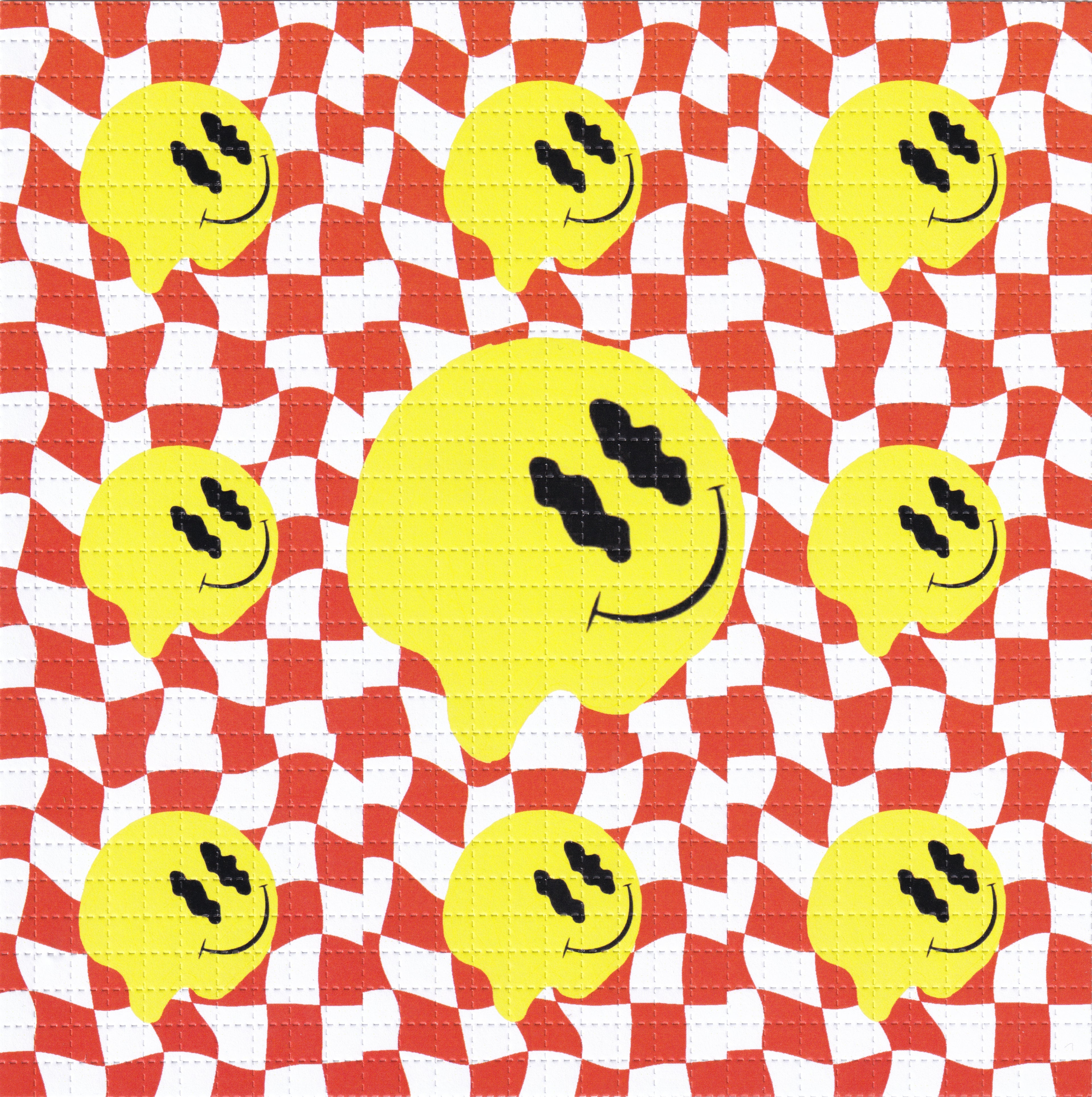 Melty Smiley Red Blotter Art