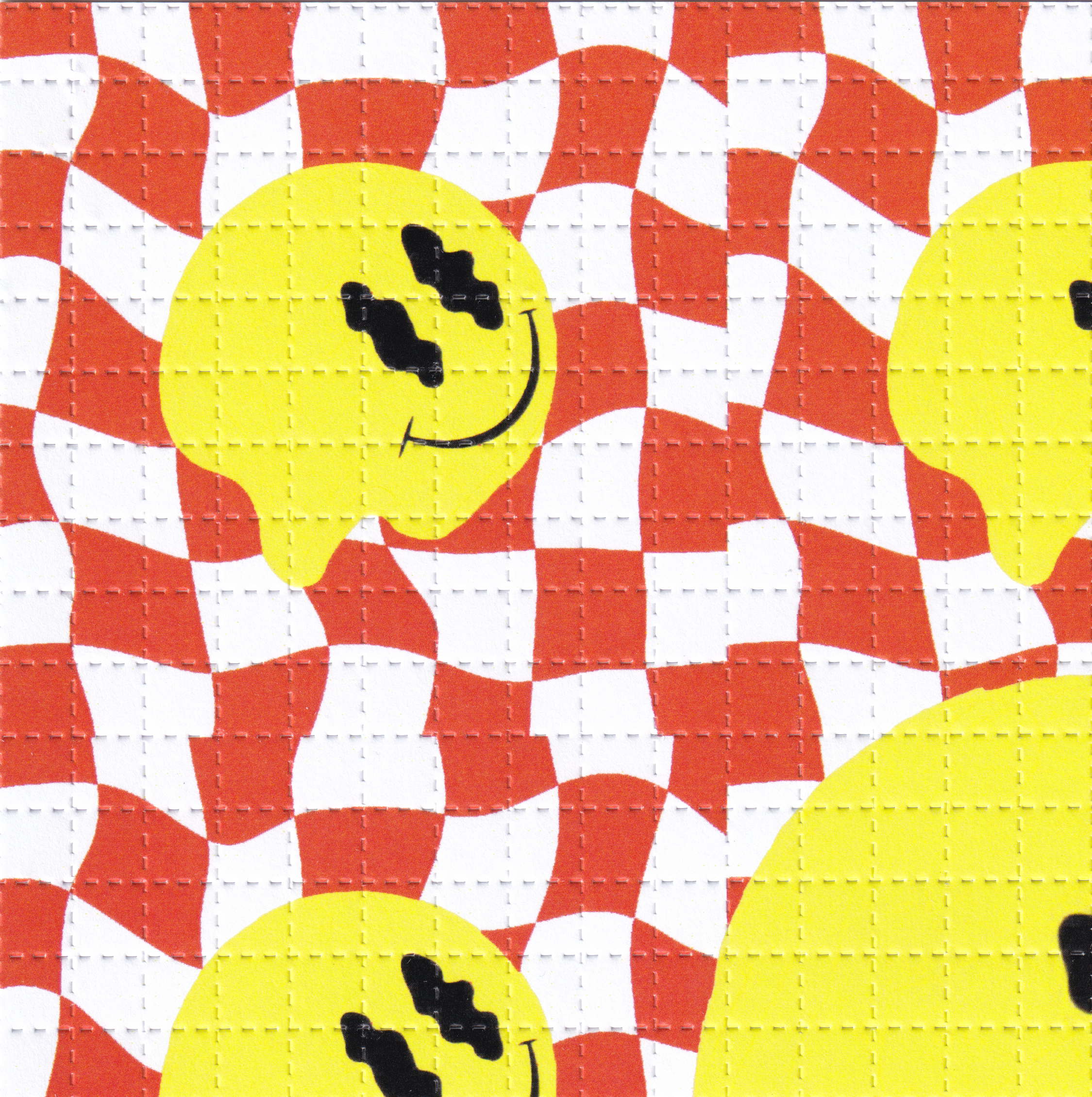 Melty Smiley Red Blotter Art