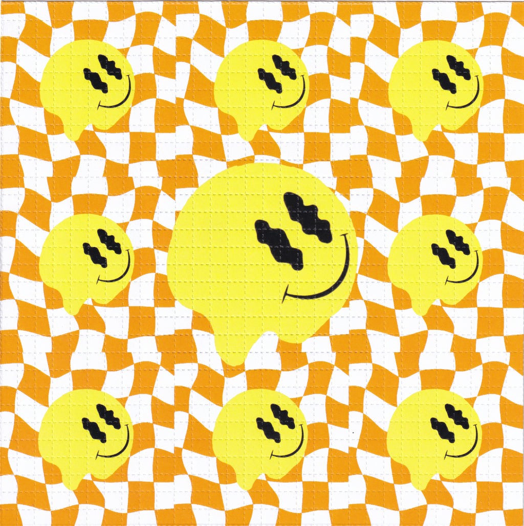 Melty Smiley Orange Blotter Art