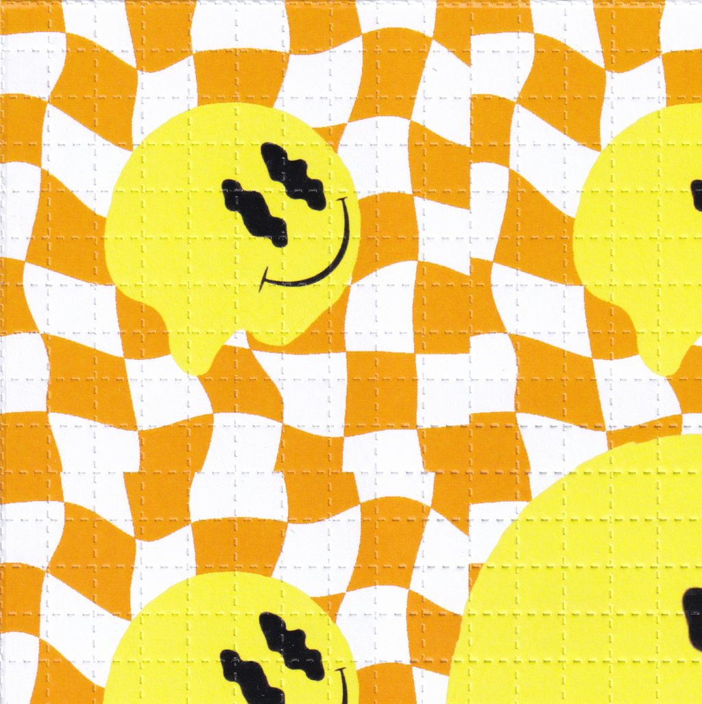 Melty Smiley Orange Blotter Art