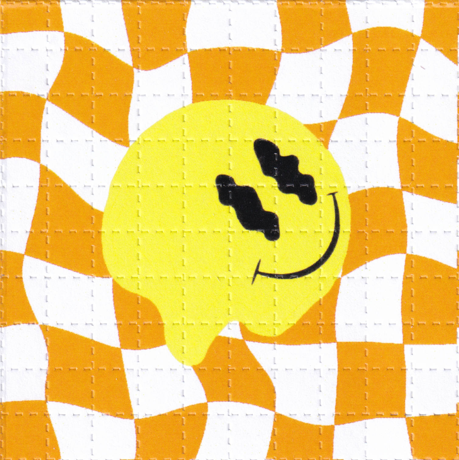 Melty Smiley Orange Blotter Art
