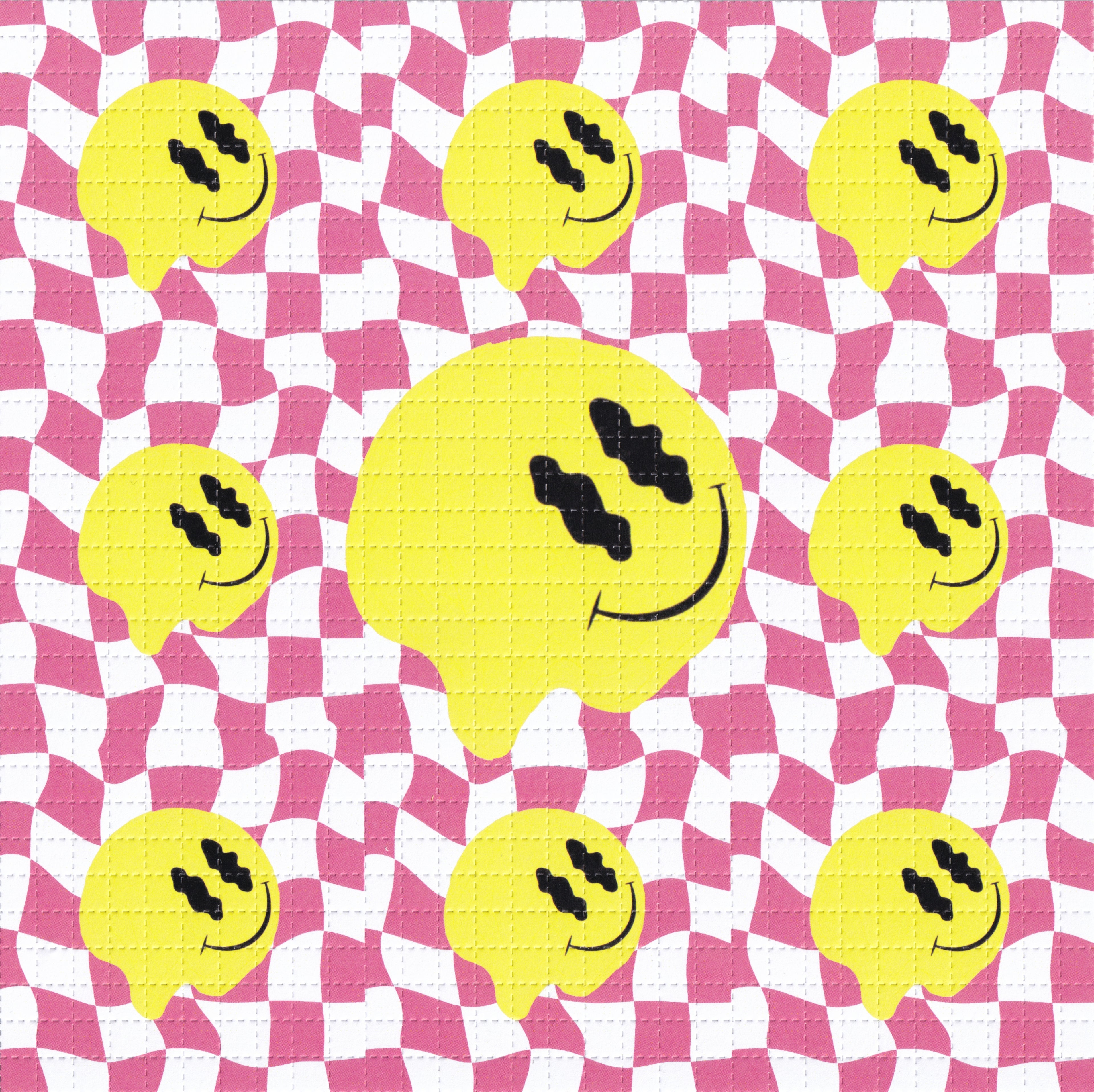 Melty Smiley Pink Blotter Art