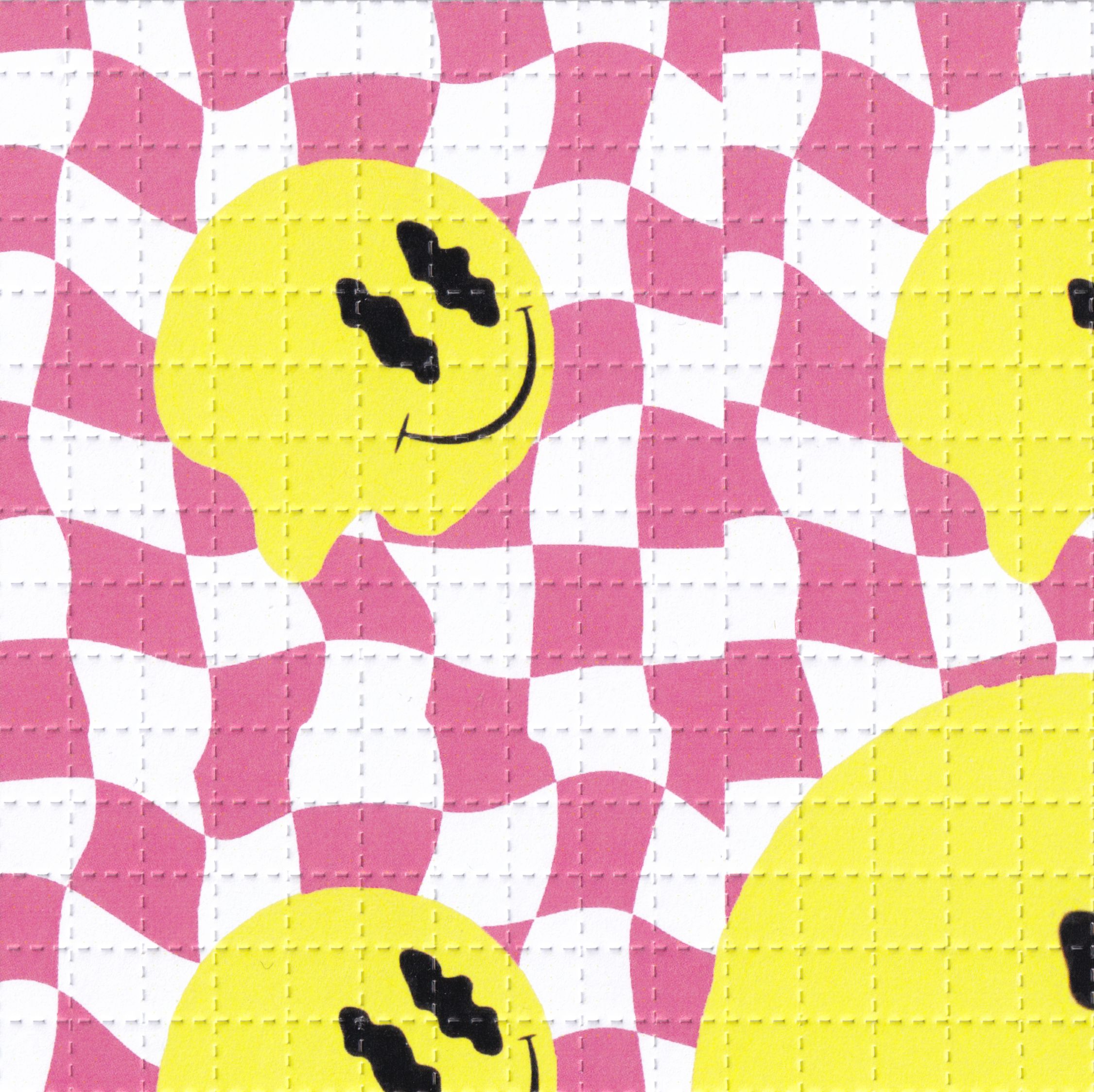 Melty Smiley Pink Blotter Art