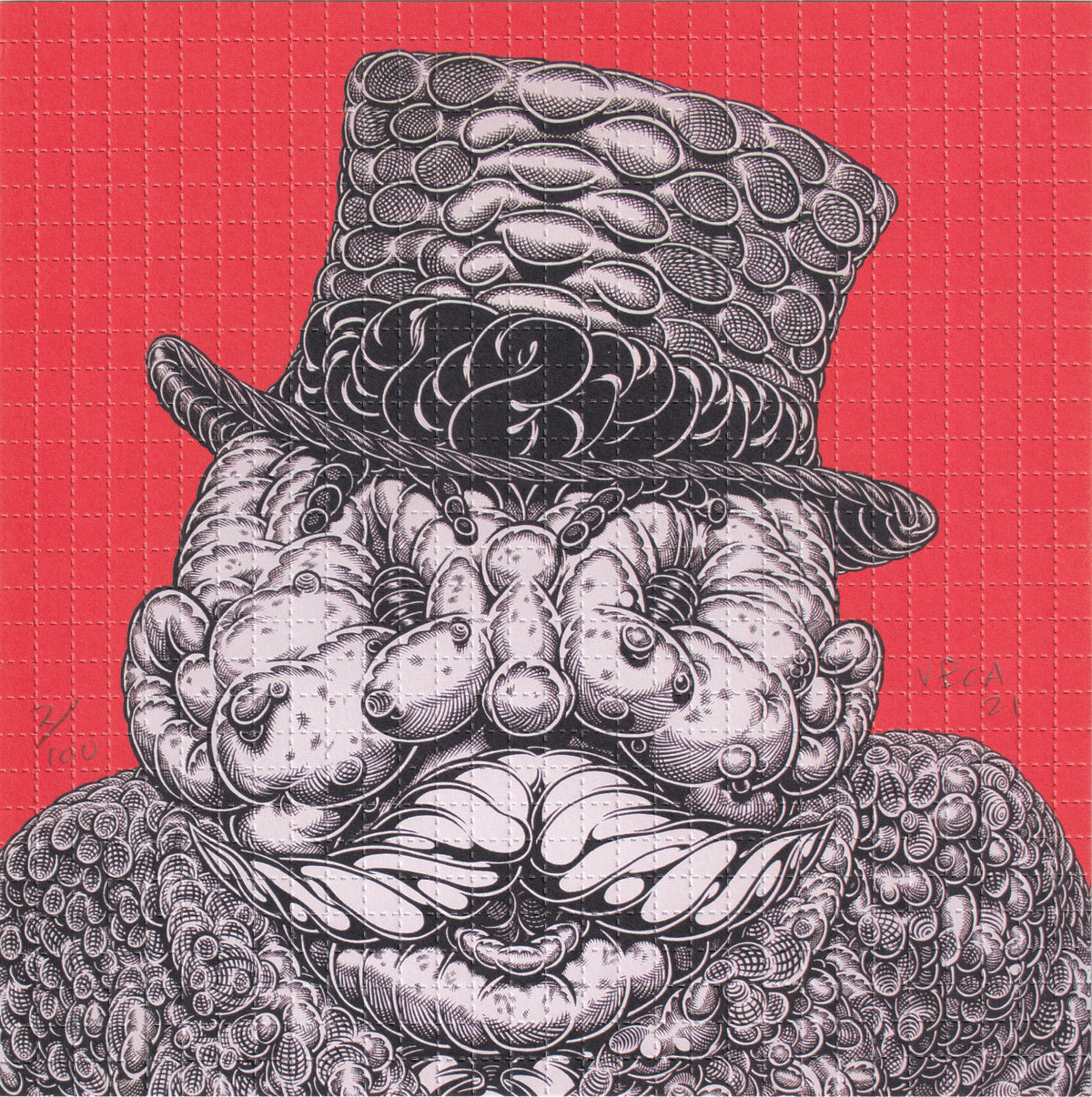 Monopoly Man Blotter Art by Mark Dean Veca (signed)