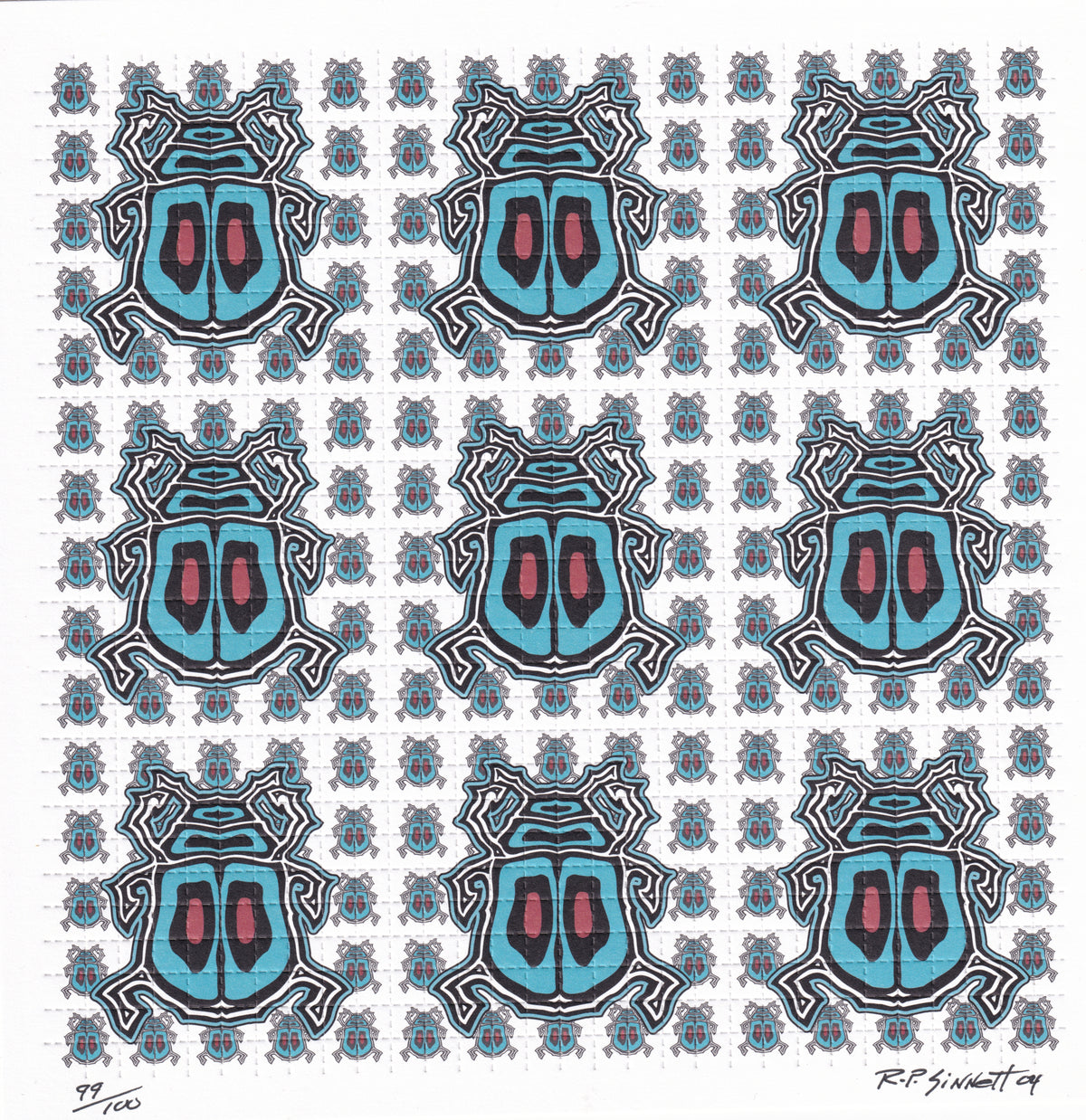 Beetles Blotter Art by Rick Sinnett (signed)
