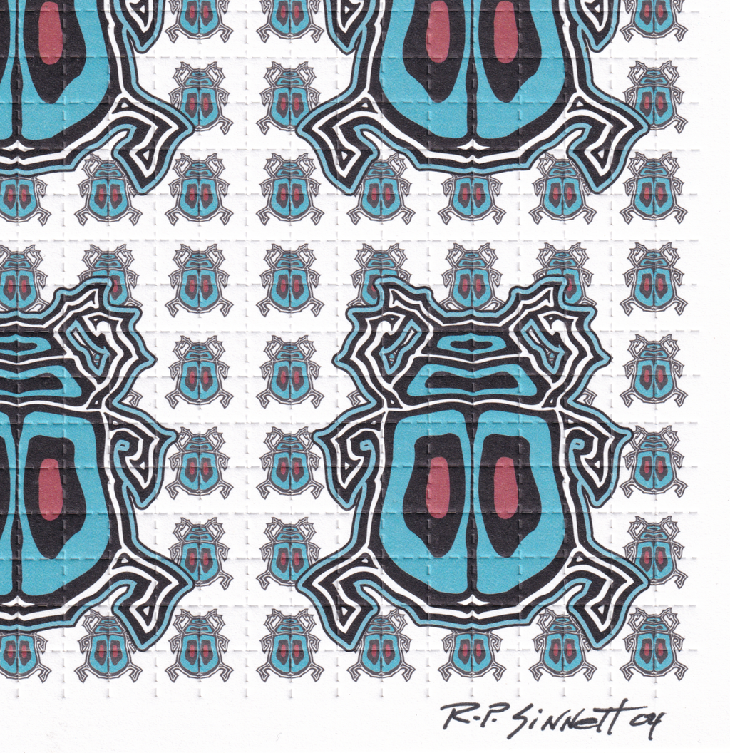 Beetles Blotter Art by Rick Sinnett (signed)