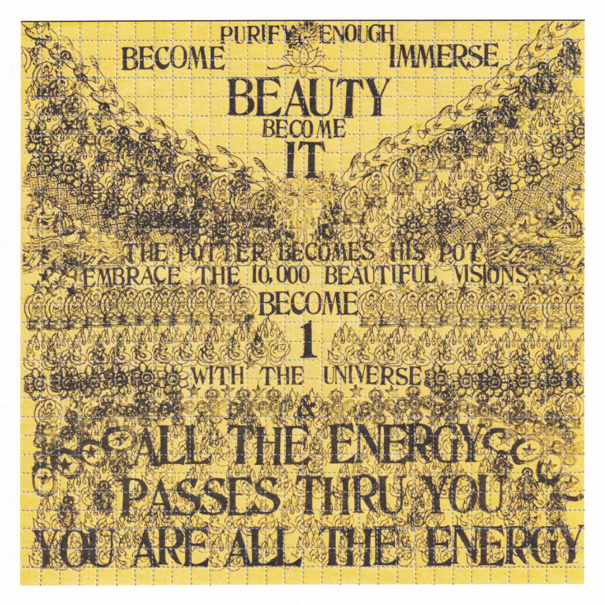 Be Here Now Ram Dass Tribute Blotter Art (Double Sided)