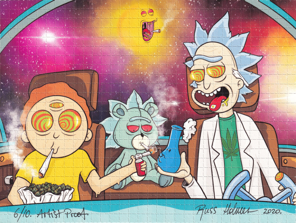 Rick and Morty Blotter Art by Russ Holmes (proof print)