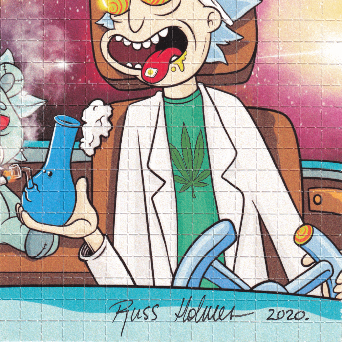 Rick and Morty Blotter Art by Russ Holmes (proof print)