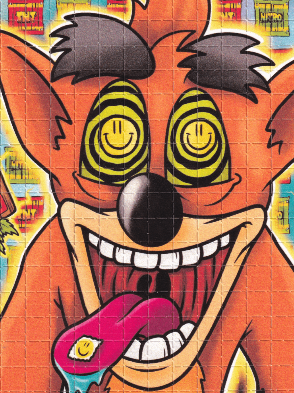 Crash Bandicoot Blotter Art by Russ Holmes (Proof Print)