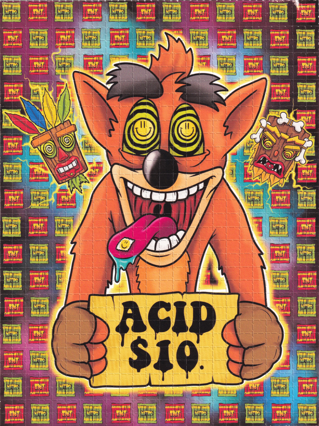 Crash Bandicoot Blotter Art by Russ Holmes (Proof Print)