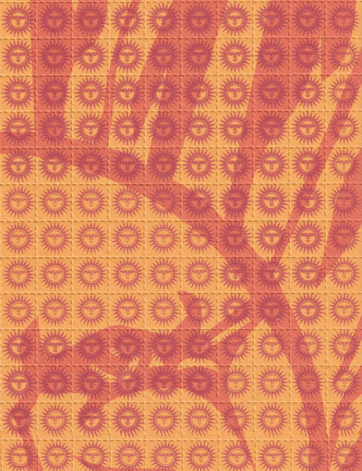 Orange Sunshine Blotter Art (double sided)