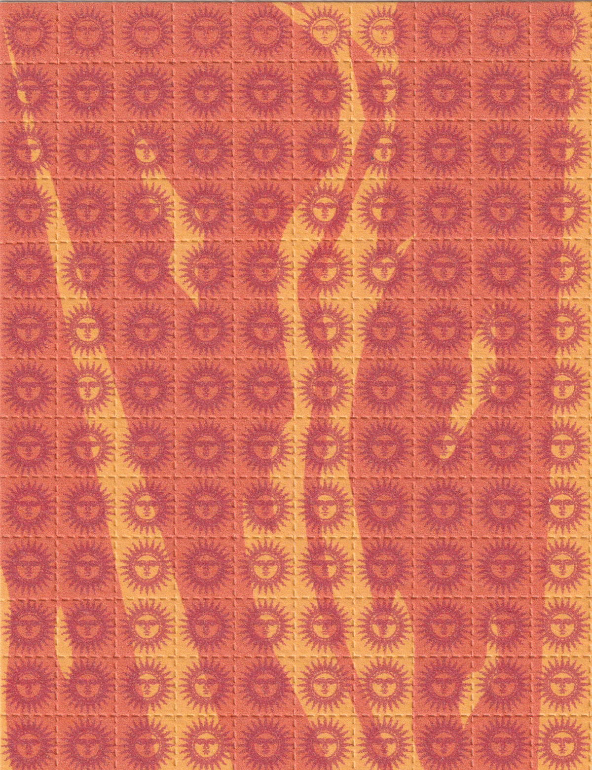Orange Sunshine Blotter Art (double sided)