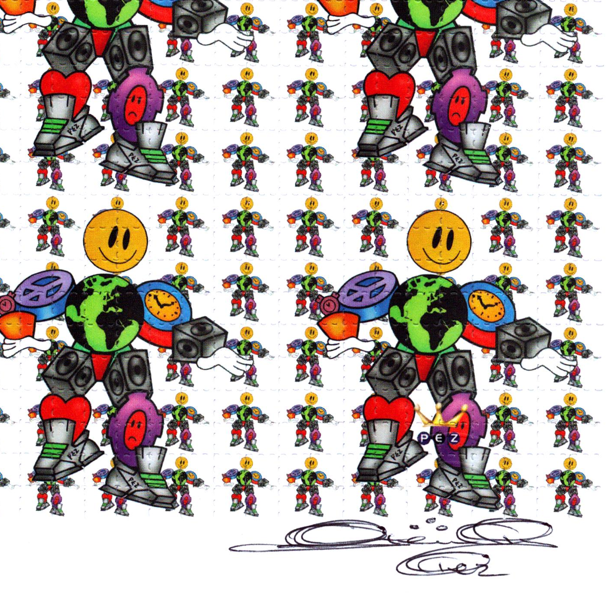 Pezman 9 Panel Blotter Art by Pez (signed)