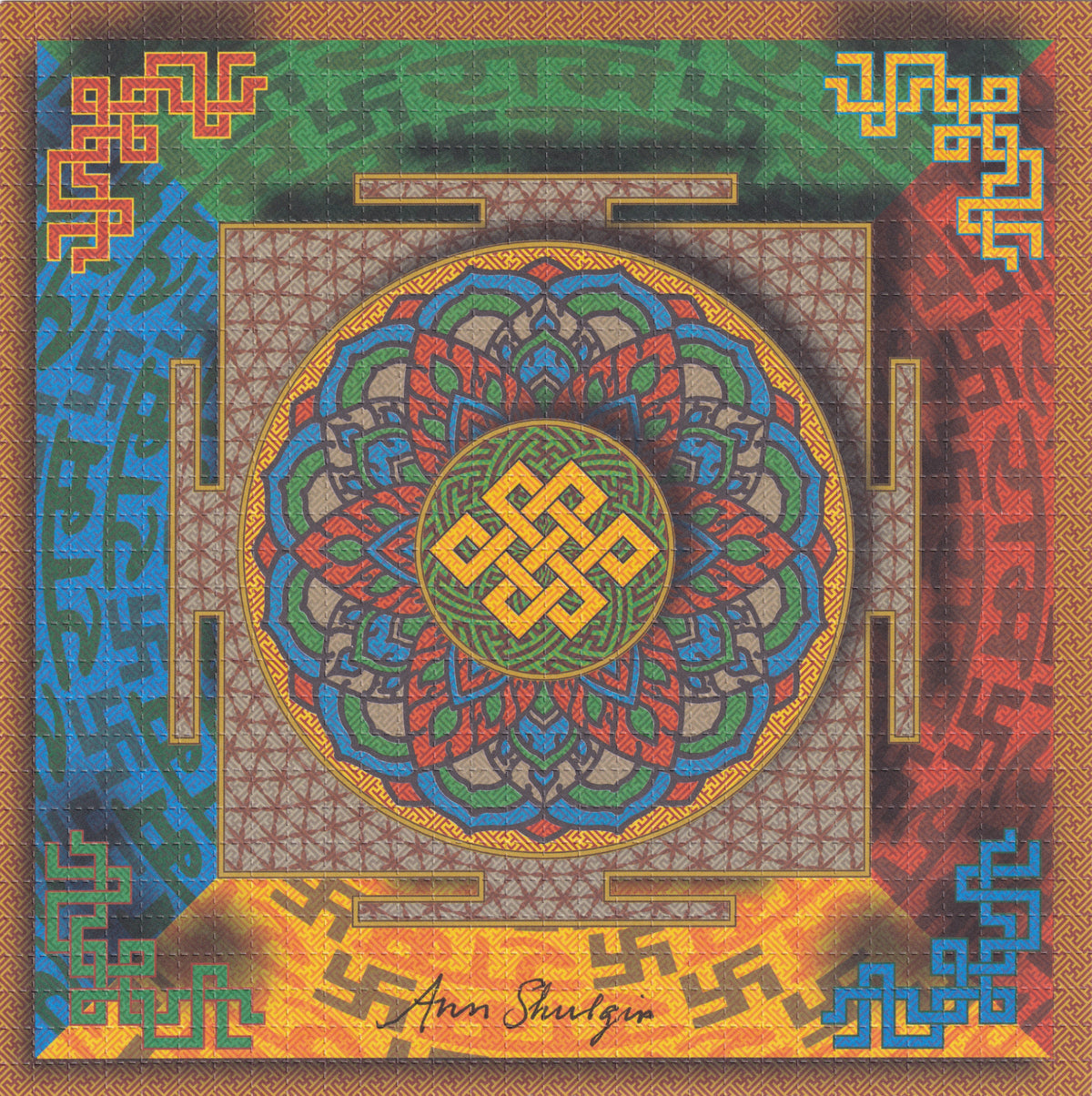 Tibet Blotter Art signed by Ann Shulgin