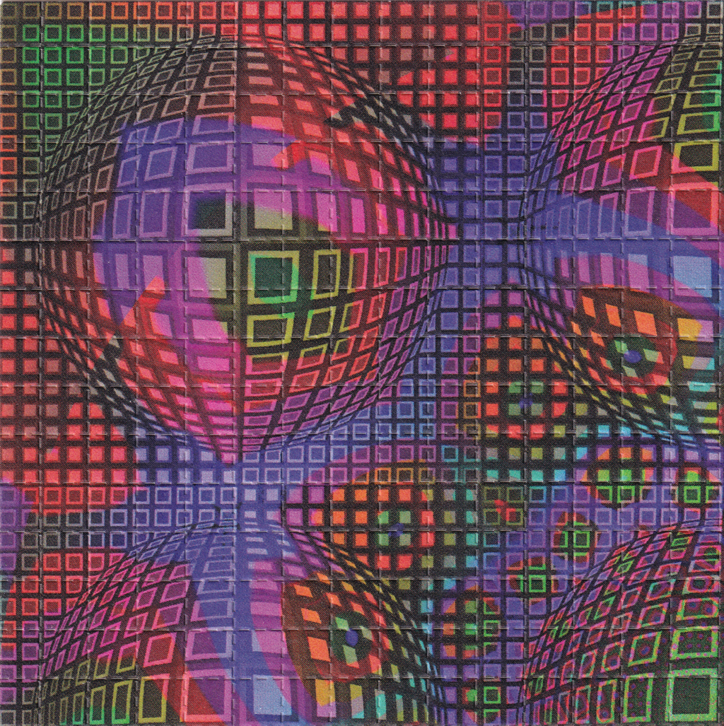 Vasarely Spheres 9 Panel Blotter Art