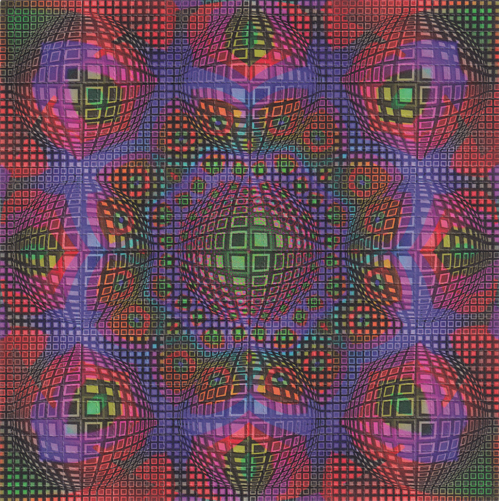 Vasarely Spheres 9 Panel Blotter Art
