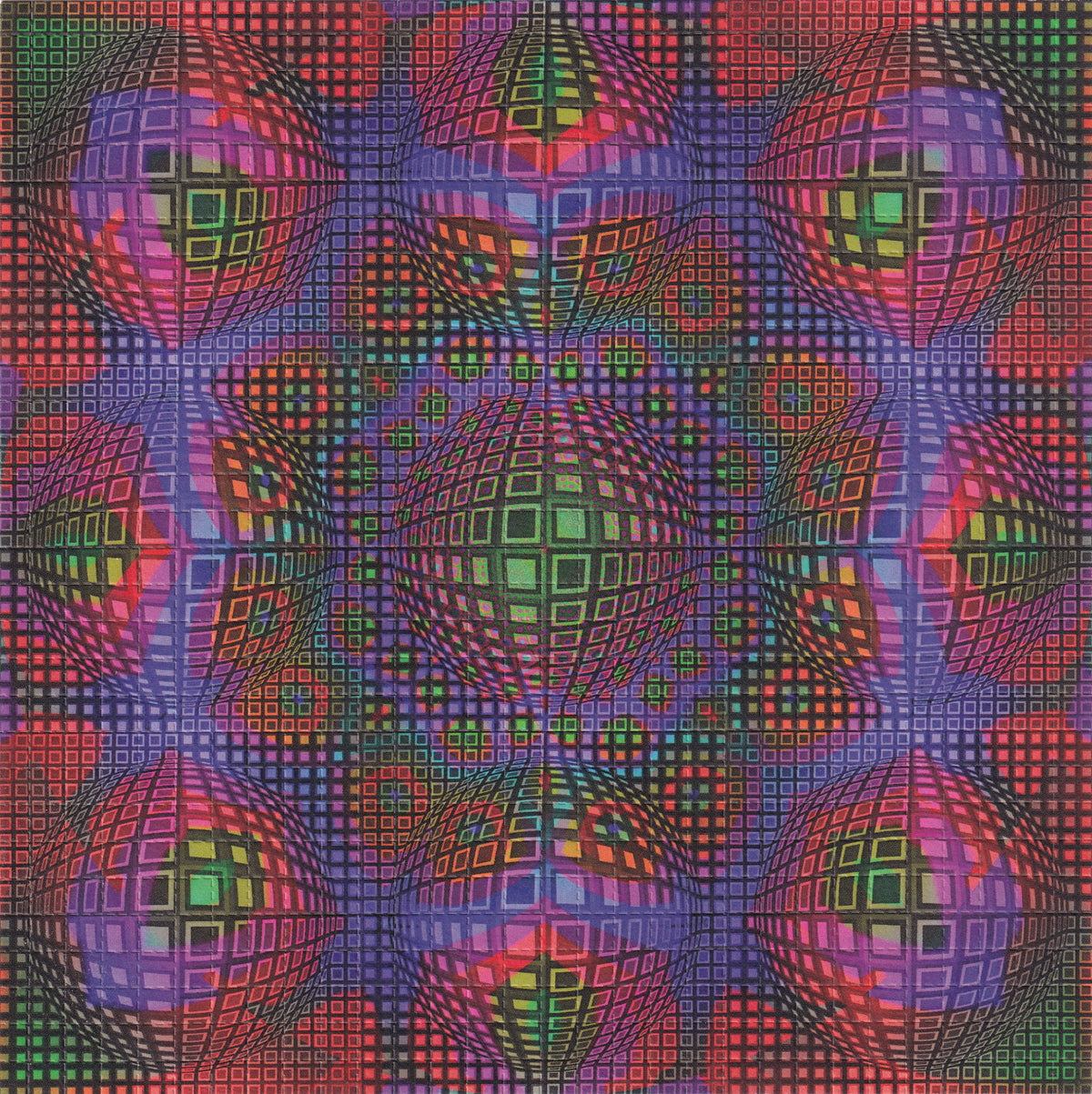 Vasarely Spheres 9 Panel Blotter Art