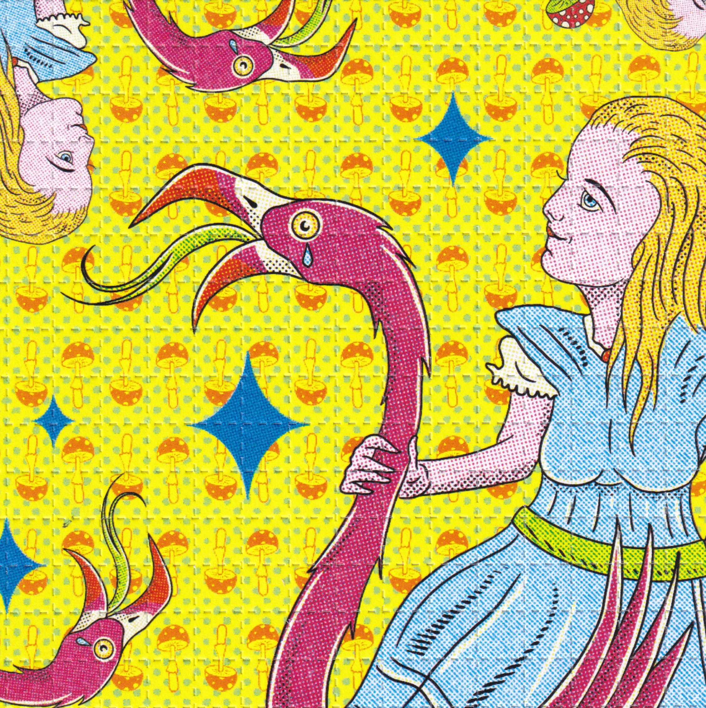 Alice in Wonderland Flamingos Blotter Art By Ziero Muko