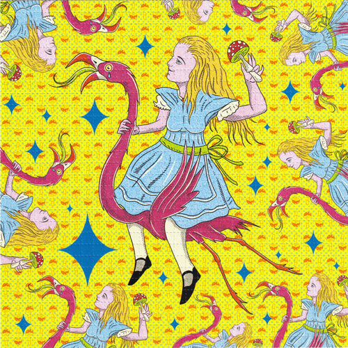 Alice Flamingos Blotter Art By Ziero Muko (Double Sided)