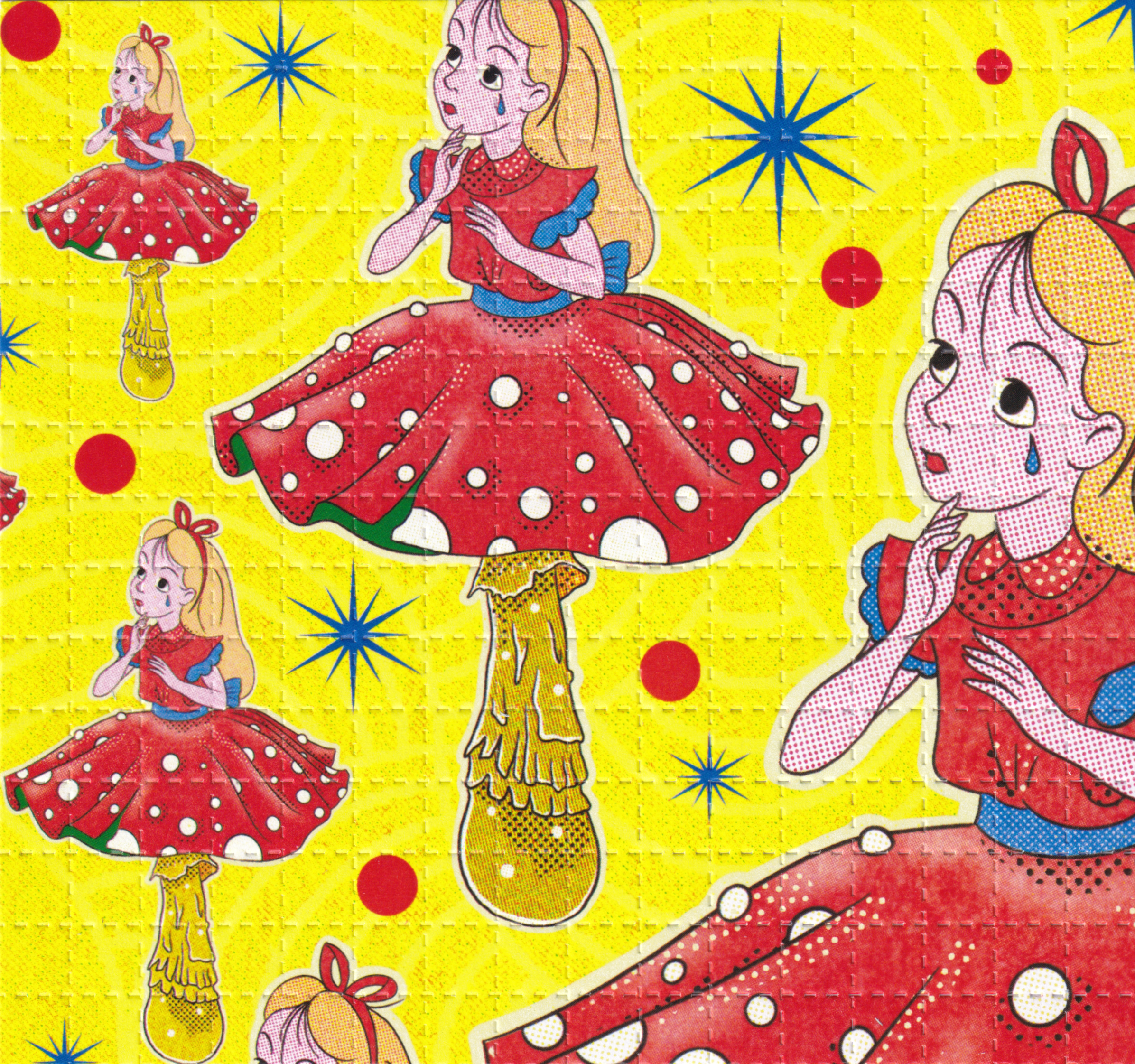 Alice in Wonderland Mushroom LSD Acid Blotter Art Print