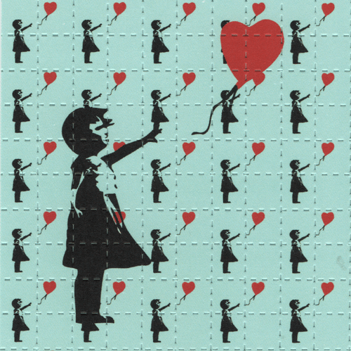 Banksy Balloon Girl Blotter Art
