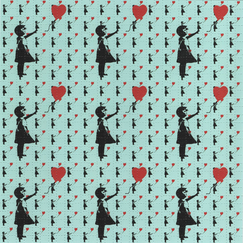 Banksy Balloon Girl Blotter Art