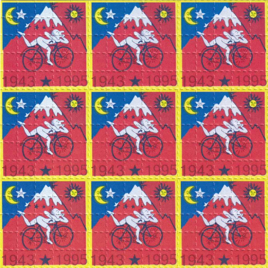 Bicycle Day Blotter Art Red