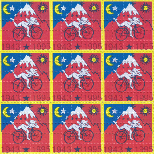Bicycle Day Blotter Art Red