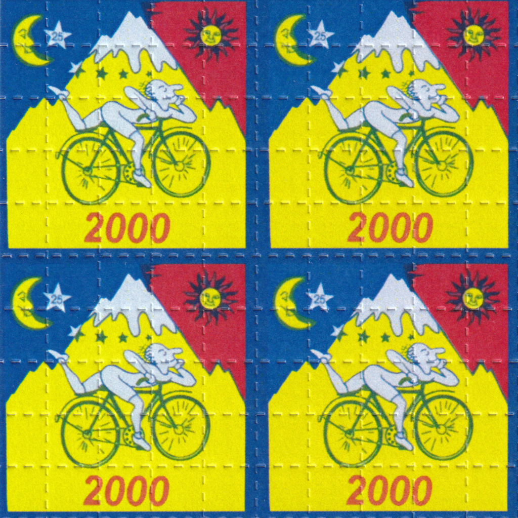 LSD Bicycle Day Blotter Art