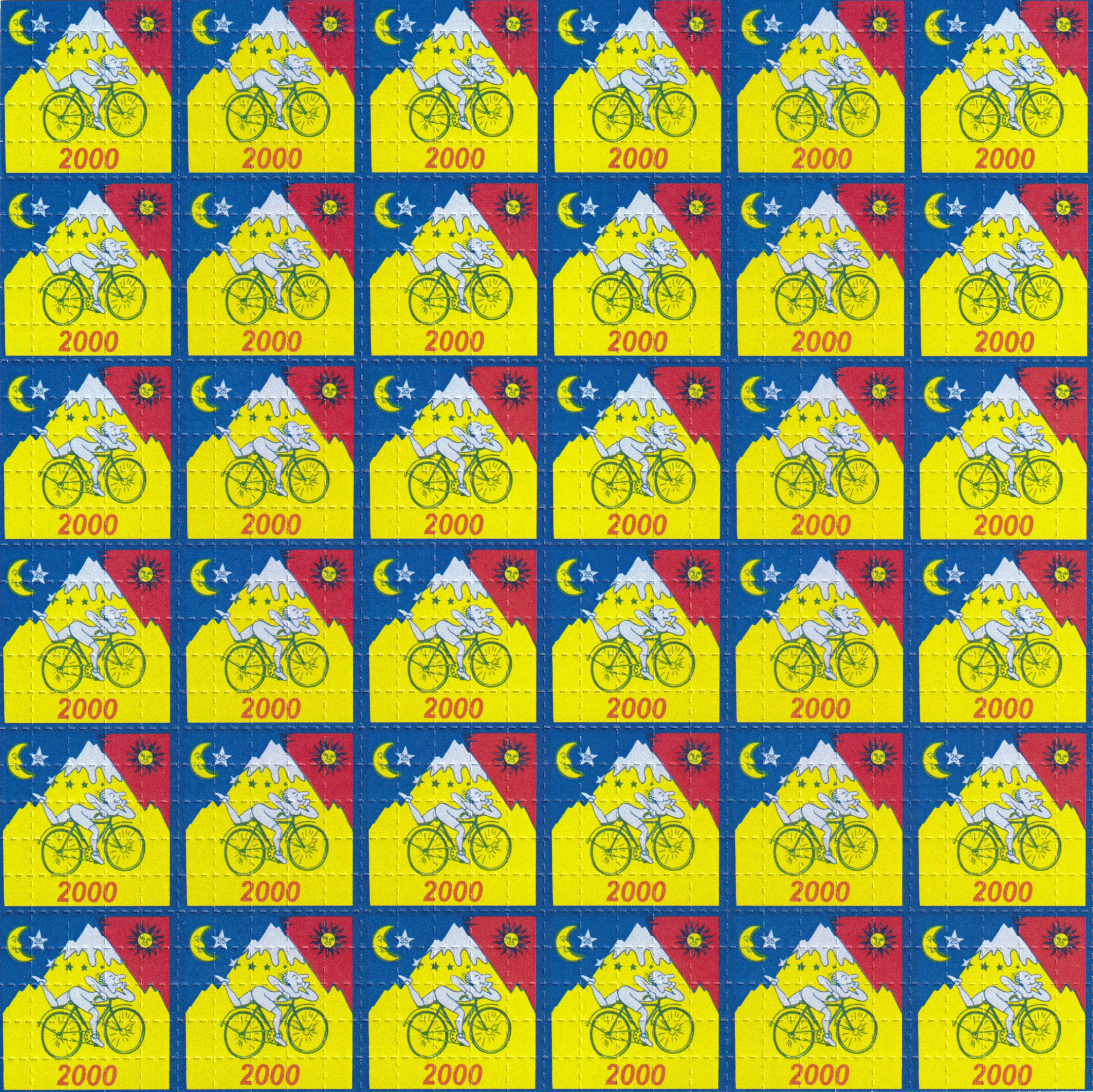 Bike Day Yellow Blotter Art