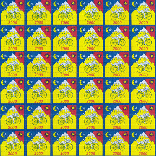 Bike Day Yellow Blotter Art