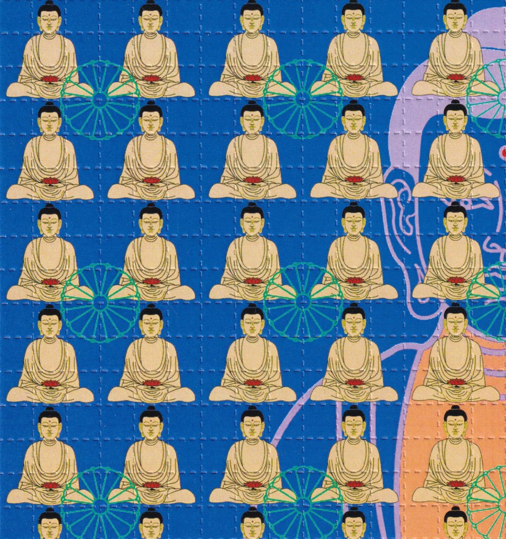 Buddha By Kevin Barron (blue) Blotter Art