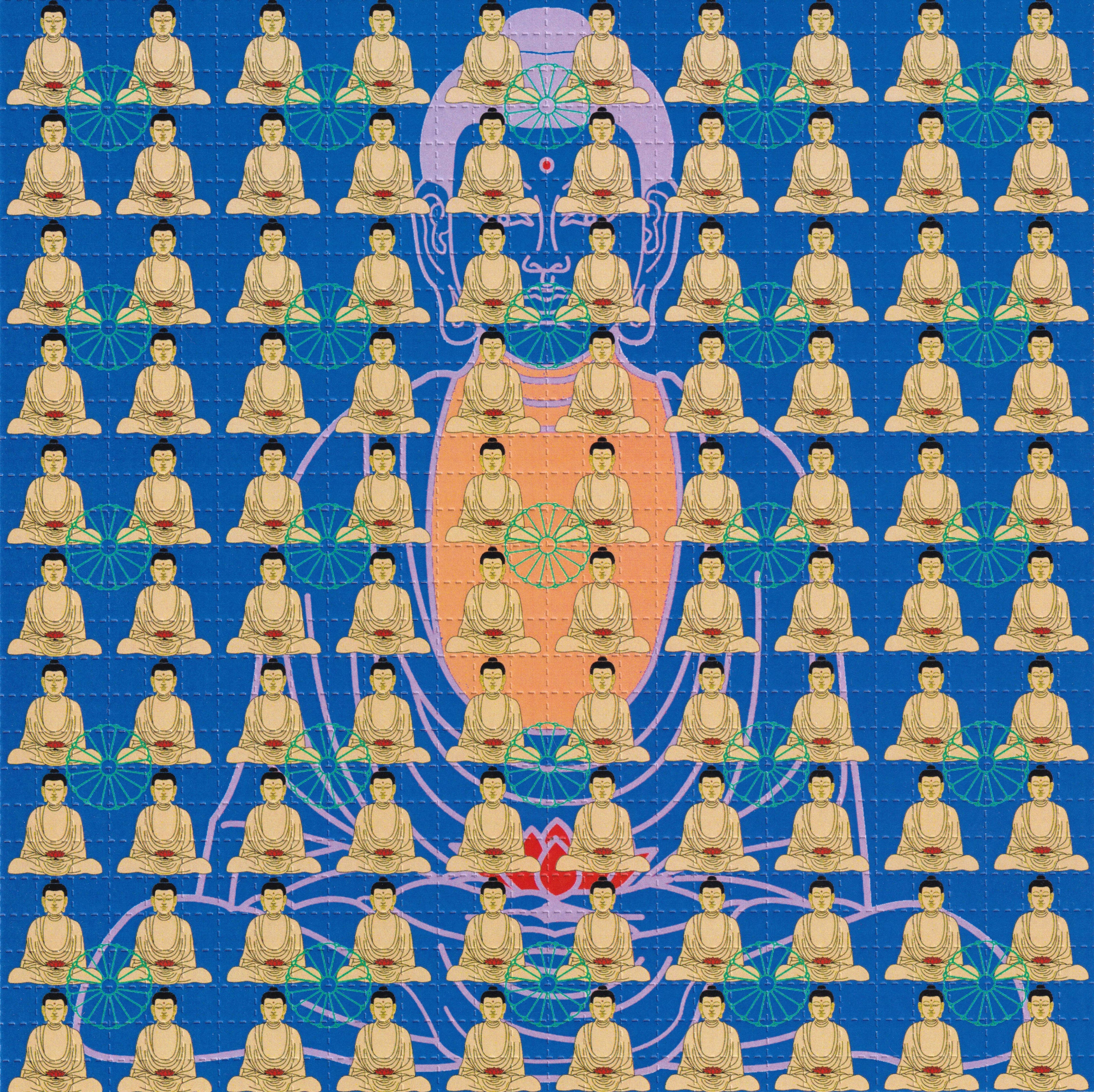 Buddha By Kevin Barron (blue) Blotter Art