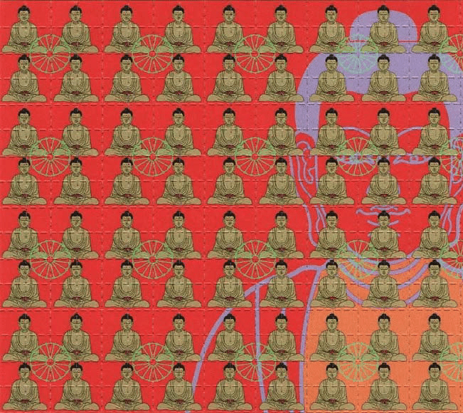 Buddha By Kevin Barron (red) Blotter Art