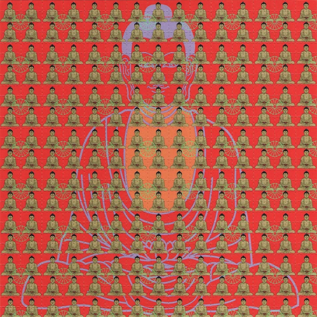 Buddha By Kevin Barron (red) Blotter Art